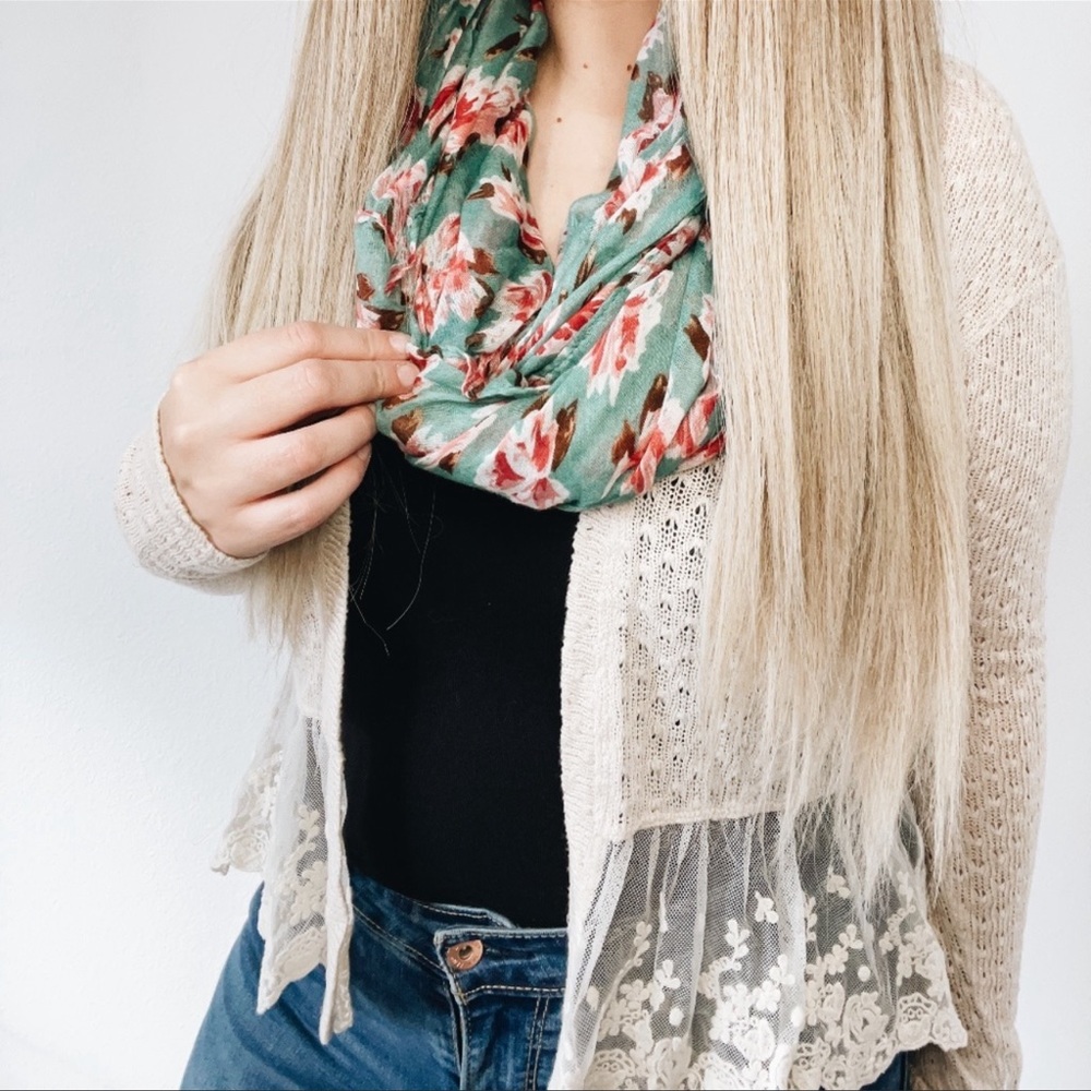 Charlotte Russe Floral Infinity Scarf